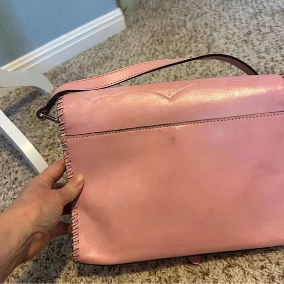 PATRICIA NASH Blush Pink Tooled Leather Crossbody Bag - Picture 5 of 16